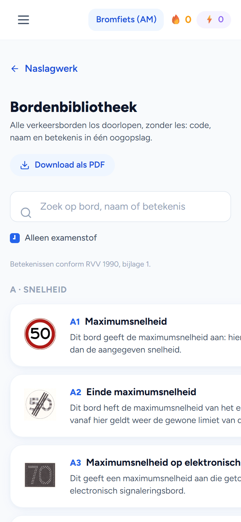 Alle officiële borden