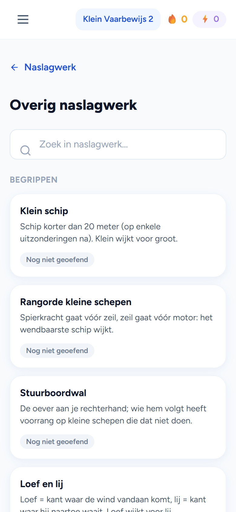 Betonning en vaarbegrippen
